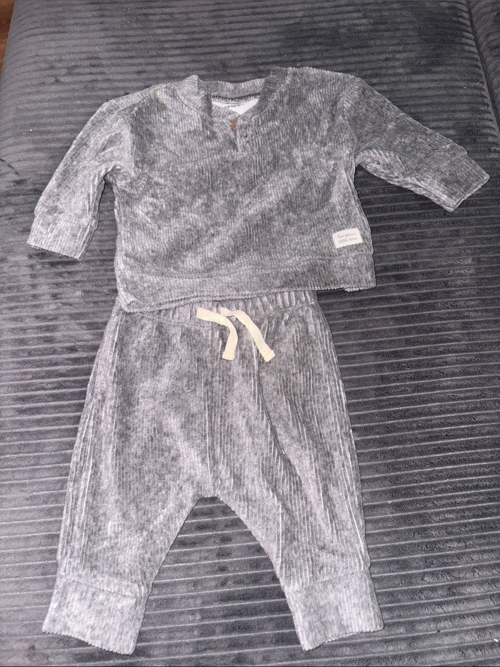 Carter's Gray Chenille Two-Piece Set